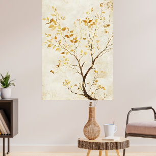De boom met gouden bladeren is een populaire wand poster