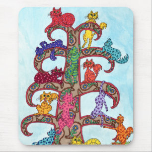 De Boom van de Kat van Paisley van het Leven Muismat