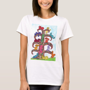 De Boom van de Kat van Paisley van het Leven T-shirt