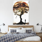 De boom van de stille geheimen canvas afdruk (Insitu (Slaapkamer))