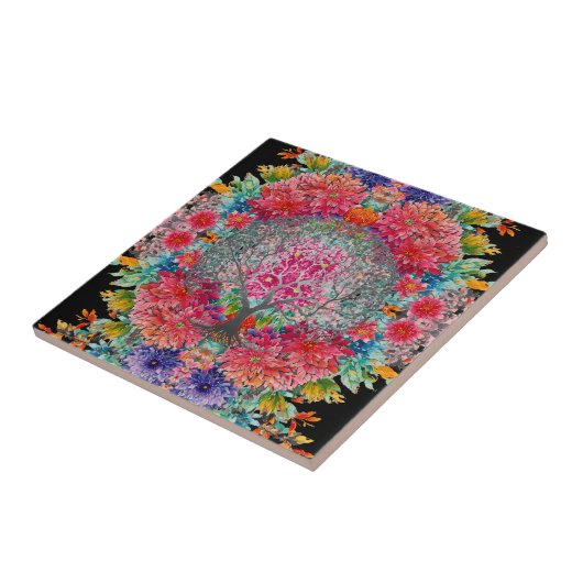 De boom van eeuwige kennis tegeltje (Zijkant)