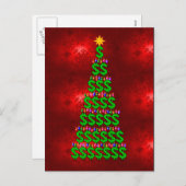 De Boom van het Geld van Kerstmis Feestdagenkaart (Voorkant / Achterkant)