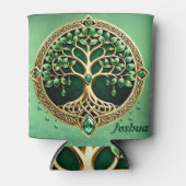 De boom van het leven met Keltische knopen. Blikjeskoeler (Voorkant)