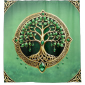 De boom van het leven met Keltische knopen. Douchegordijn (Voorkant)