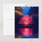 De boom verlicht in fel licht briefkaart (Voorkant / Achterkant)