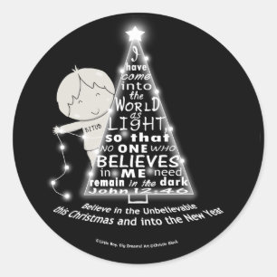 De boom verlichten ronde sticker