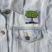 De boom vierkante button 5,1 cm (In situ)