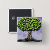 De boom vierkante button 5,1 cm (Voorkant /achterkant)