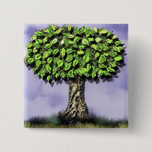 De boom vierkante button 5,1 cm (Voorkant)