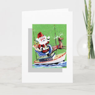 De Boot van de Parade van de kerstman Feestdagen Kaart
