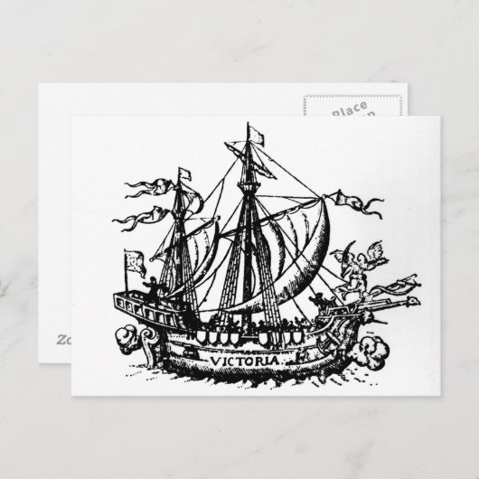 De boot van Ferdinand Magellan 'Victoria' Briefkaart (Voorkant / Achterkant)