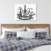 De boot van Ferdinand Magellan 'Victoria' Canvas Afdruk (Insitu (Slaapkamer))