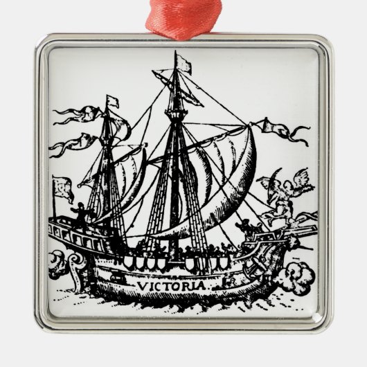 De boot van Ferdinand Magellan 'Victoria' Metalen Ornament (Voorkant)