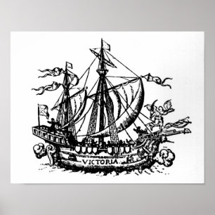 De boot van Ferdinand Magellan 'Victoria' Poster