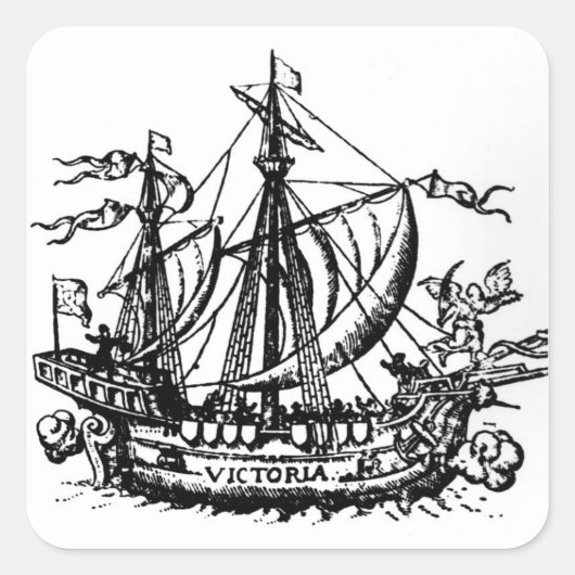 De boot van Ferdinand Magellan 'Victoria' Vierkante Sticker (Voorkant)