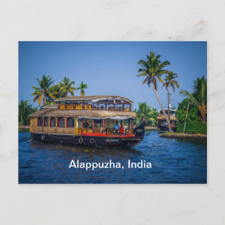 De boot van het huis in Kerala, India Briefkaart