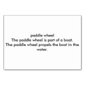 De Boot van het Wiel van het peddel FlashCards voo Kaart (Achterkant)