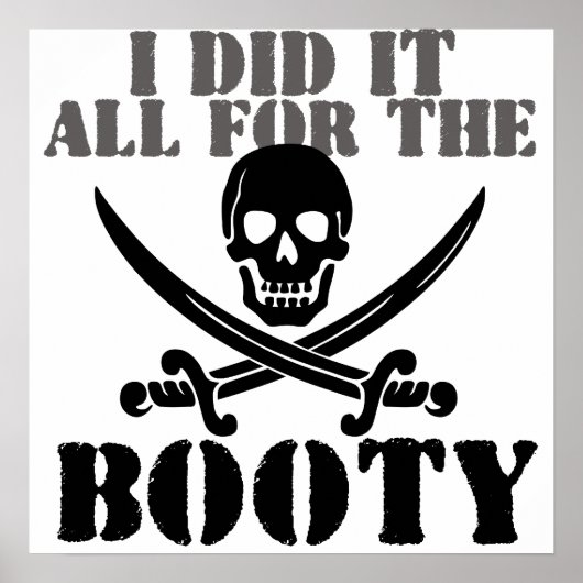 De Booty Pirate humor Poster (Voorkant)
