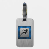 De borstel van de Metaal kijkt lopend Bagagelabel (Achterkant verticaal)