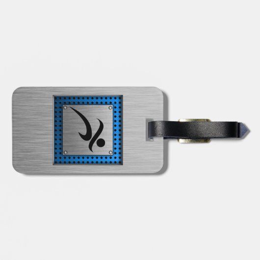 De borstel van de Metaal kijkt lopend Bagagelabel (Achterkant horizontaal)