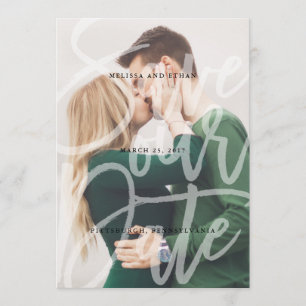 De borstelde Bekleding van het Manuscript sparen d Save The Date