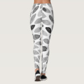 De borstelslagen van de waterverf - zwart-wit leggings (Achterkant)