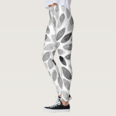De borstelslagen van de waterverf - zwart-wit leggings (Links)