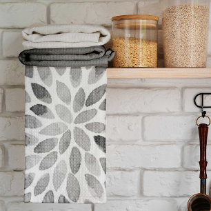 De borstelslagen van de waterverf - zwart-wit theedoek