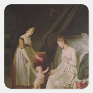 De borstvoeding vierkante sticker