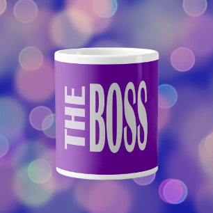 DE BOSS - vetgedrukte tekst - paarse Extra Grote Beker