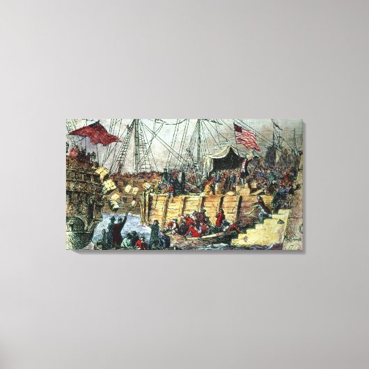 De Boston Tea Party, 16 december 1773 Canvas Afdruk (Voorkant)