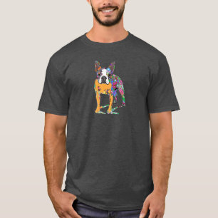 De Boston Terrier in graffiti T-shirt