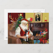 De Boston Terrier van de Kerstman Feestdagenkaart (Voorkant / Achterkant)