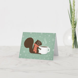 De BosWinter van de Minnaar van de Koffie van de Feestdagen Kaart