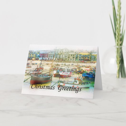 De Boten van de kerstkaart Feestdagen Kaart (Voorkant)