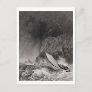 De boten van Walden Island in een sneeuwruim storm Briefkaart