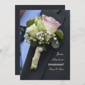 De Boutonniere Bruidsjonker Verzoekkaart Kaart (Voorkant / Achterkant)