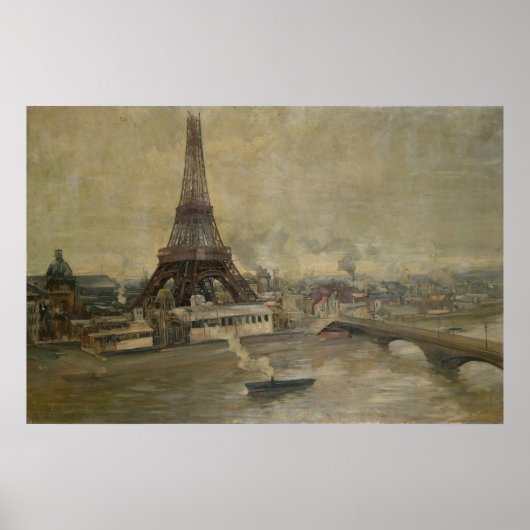 De bouw van de Eiffeltoren Poster (Voorkant)