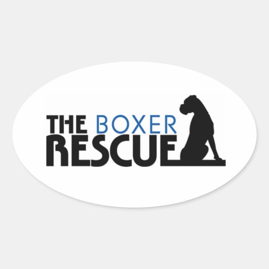 De Boxer Rescue Sticker (Ovaal) (Voorkant)