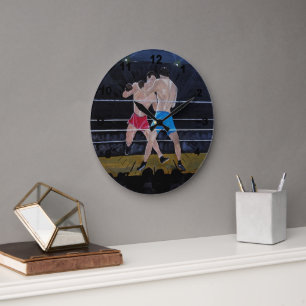 De Boxers Schilderij van Alfred Fox Grote Klok