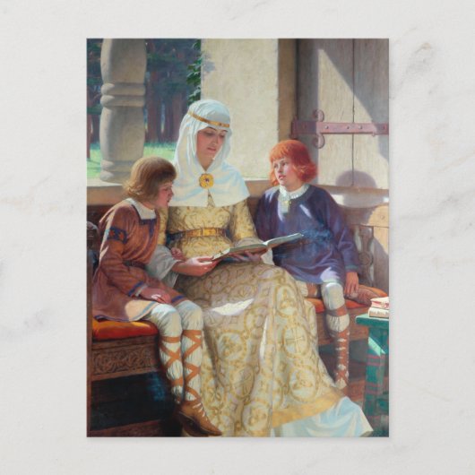 De Boyhood van Alfred de Grote, c. 1913 Briefkaart (Voorkant)