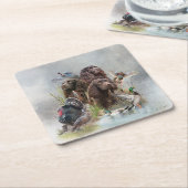 De Boykin Spaniël Vierkante Kartonnen Onderzetter (Schuin)