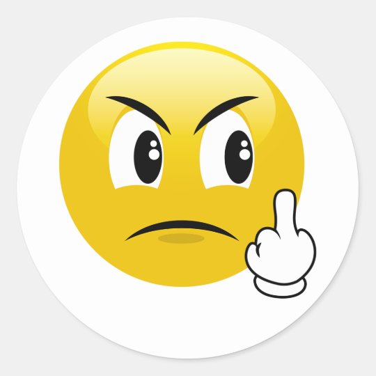De boze Stickers  van Emoji  van de Middelvinger Zazzle be