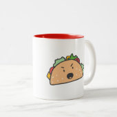 De boze taco met naam tweekleurige koffiemok (Voorkant rechts)