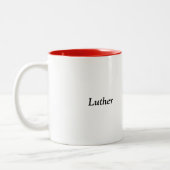 De boze taco met naam tweekleurige koffiemok (Links)