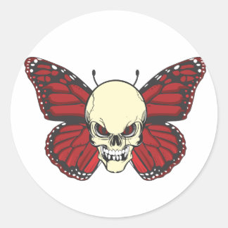 De boze vlinder van bloedlust ronde sticker