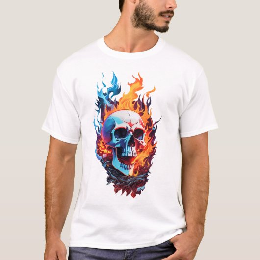 De brandende schedel t-shirt (Voorkant)