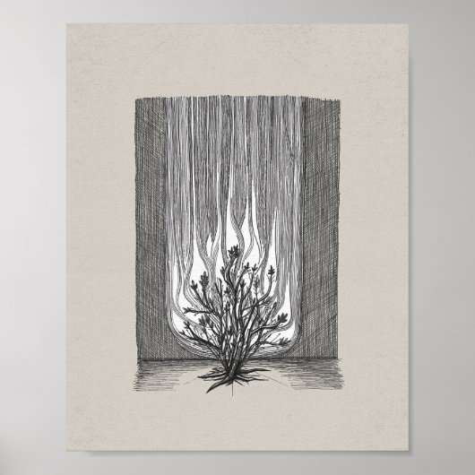De brandende Struik - Mozes kunstwerk Poster (Voorkant)