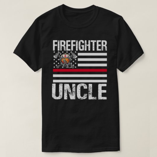 De brandweerman UNCLE ondersteunt de Thin Red Line T-shirt (Design voorkant)