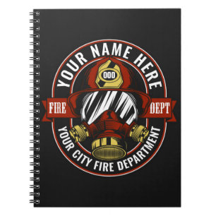 De brandweerman van het masker van de brandweerman notitieboek